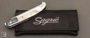     Couteau  "  Interprétation Laguiole " custom de Stéphane Sagric - Nacre et RWL34