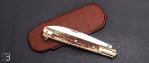    Couteau " Issoire " custom de Jérôme Bellon - Bois de cerf et RWL34
