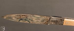  Couteau " Issoire " de Jean Pierre Veysseyre - Ivoire de mammouth et damas
