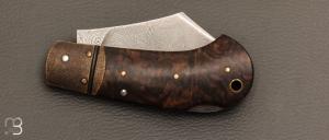    Couteau " Jackdaw " pliant custom par Nicolas Weber - Noyer et damas 