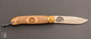   Couteau de poche José Da Cruz " Décalé collection " en bois de hêtre - Modèle "Niglo"