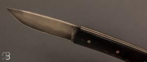 Couteau  "  K-NOT  " custom pliant de Michel Grini - Ebène flammé et lame en XC100