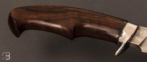 Couteau " Koltan " droit custom par Claude Bouchonville - Tasmanian Blackwood et damas