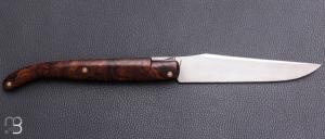     Couteau " Laguiole 13 cm " pliant fait main par Bastien Toubhans - Atelier Beau Merle - Bois de fer d'Arizona