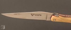  Couteau  "  Pièce unique " Laguiole en Aubrac 12 cm manche en ivoire de mammouth avec mitre centrale