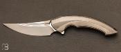   Couteau  "  Lamella " Dark Gray Titanium handle par Rike Knife - First Run 100 exemplaires