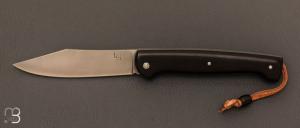 Custom folding knife by Laurent Gaillard - Ebony and 14C28N