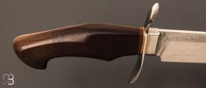 Couteau " Le Juliette " fixe custom par Frédéric Collin - Noyer et lame en 90MCV8 