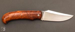Couteau   "   Le Sturdily  " loupe de bois de fer et lame en 14C28N par Claude Giraud