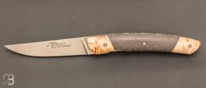   Couteau " Le Thiers " pliant par l'Atelier Les 2 Diables - Lave et bouleau madr