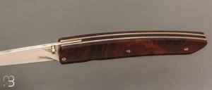 Couteau " Liner lock " de Serge Bruna - Bois de fer et D2