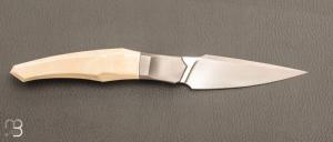   Couteau  "  Liner-lock custom " de Berthelemy Gabriel - La Forge Agab - Ivoire de mammouth et RWL34