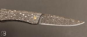  Couteau " Lock-Back trompe l'œil" de Alain & Joris Chomilier - Full damas Vegas Forge