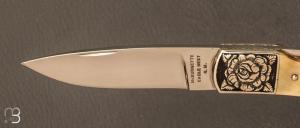   Couteau " Lock-back " pliant par H. McBurnette - Gold Lip Pearl
