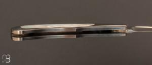   Couteau " Lock-back" en nacre blanche par Dwight Towell
