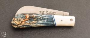 Couteau de poche " London " par Le Fidèle - Bouleau stabilisé et os