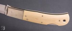    Couteau  " MF XL " lock back par Jess Horn - Ivoire de mammouth 