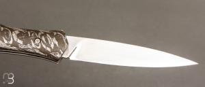  Couteau " Magna Pinna " fait main par Laraud Blade - Damas mosaïque et 14C28