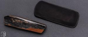   Couteau " Mastard " custom par Christophe Arbogast - Ivoire de mammouth et damas de F.Keller