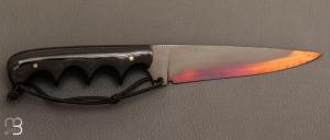 Couteau " Military Stiletto " micarta custom par Fred Perrin