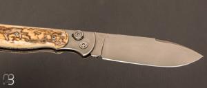  Couteau "  Morpho " par Éric Parmentier - Ivoire de mammouth et RWL-34