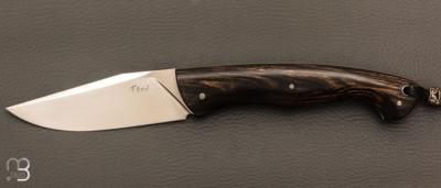    Couteau " Mustang " custom par Frédéric Augé - Ébène blanc et RWL34