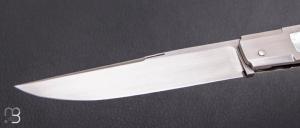    Couteau " custom " par Vincent Lafaye - Nacre blanche et RWL34