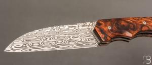  Couteau " New Harfang " custom par Nicolas Kowal - Bois de fer et Damasteel® "Bifrost"