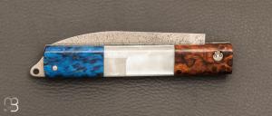  Couteau  "  L'Olonnois " de L'atelier du capitaine - Bois de fer, Abalone et bouleau madré