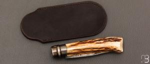    Couteau  "  Opinel N°09 " custom bois de cerf par Laurent Gaillard