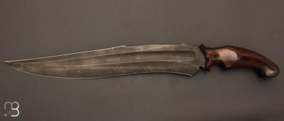    Couteau " Pièce unique XXL " fixe de Samuel Lurquin - Bois de fer d'Arizona et W2