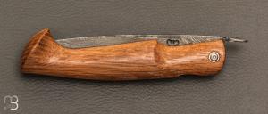 Couteau de poche Piémontais par Mickael Moing - Chêne et damas