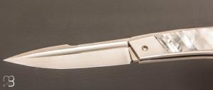    Coffret de couteaux " R.B.L Yin & Yang" custom de Guillaume Ducasse - Nacre noire & blanche