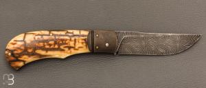    Couteau " Read " custom par Nicolas Weber - Ivoire de mammouth et lame damas