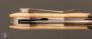  Couteau  "  Front-flipper " custom par Romain Lopez - Micarta et RWL-34