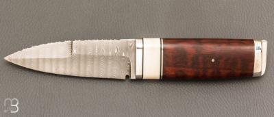 Couteau " Shean Du " fixe par Michel Blum - Amourette et lame damas