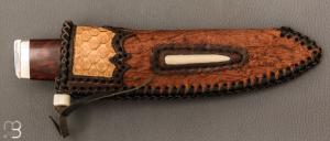 Couteau " Shean Du " fixe par Michel Blum - Amourette et lame damas
