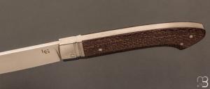 Couteau " Pièce unique " custom par Laurent Gaillard - Micarta et 14c28N