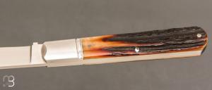    Couteau " Slim Barlow " de Ken Steigerwalt - Amber Stag et RWL-34