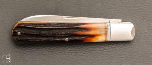    Couteau " Slim Barlow " de Ken Steigerwalt - Amber Stag et RWL-34