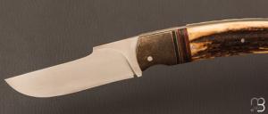  Couteau " Scagel Slipjoint " custom par Karim Valentin - Les couteaux D'Hure - Bois de cerf et N690Co