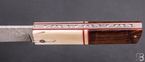   Couteau "Snard" par L'Olonnois - Bois de fer d'Arizona et ivoire de phacochère