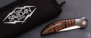  Couteau " Sweetbeat " custom par Thierry Savidan - Koa et lame en CPM154