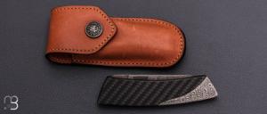  Couteau " Le Thiers® " liner-lock par Fontenille-Pataud - Damas et fibre de carbone