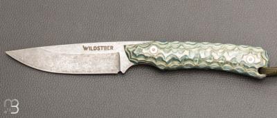  Couteau " Troll Toxifié " fixe par Wildsteer - Pakkawood bleu et lame en 14c28