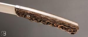  Couteau " Troll Toxifié " pliant par Wildsteer - Pakkawood marron et lame en 14c28