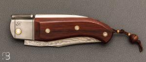   Couteau " Truand Inverse lock " par Tony Ruot - Micarta et lame damas