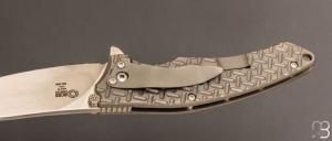   Couteau " Turbulence " custom par Tim Galyean - Titane et lame en CPM154