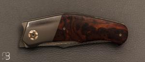    Couteau " XEN " custom par Thierry Savidan - Bois de fer et lame damas Vegas Forge