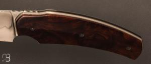 Couteau " XL " custom pliant de David Lespect - Bois de fer d'Arizona et C105